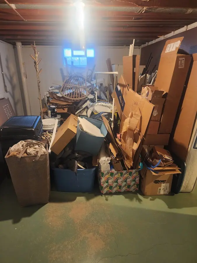 Roll-off dumpster container at job site for 4 Yard Dumpster Rental in Highfill